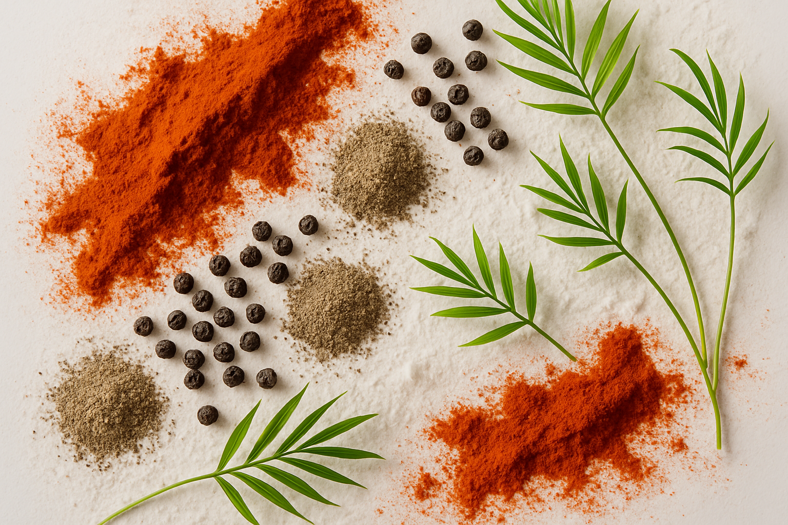 I need image for background in chilli powder , peper , palm sproutes and rice flour?